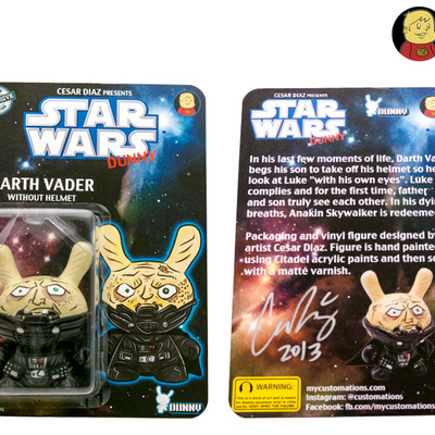 Star wars darth vader without helmet dunny carded custom