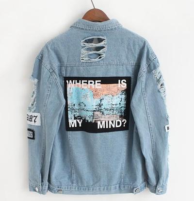 Loose Print Popular Denim Denim Jacket