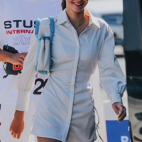 Slim Women'S Stand-Up Collar Single Breasted Dress - Thumbnail 1