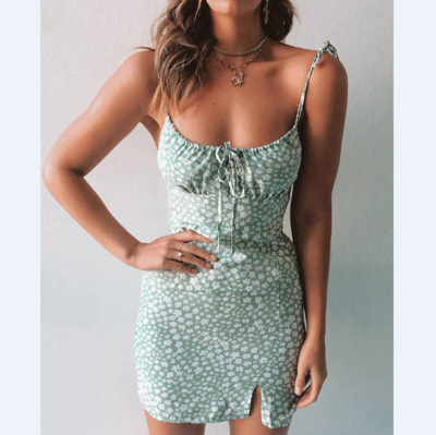 Sling Print Sexy Mini Slim Sleeveless Dress