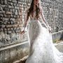 Romantic A-Line Long Sleeves White Lace Wedding Dresses-1