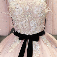 Pink tulle lace long ball gown dress fahion dress - Thumbnail 2