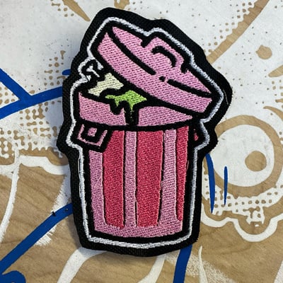 Trash can pink patch