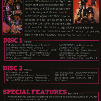 Kiss 20th anniversary collection dvd