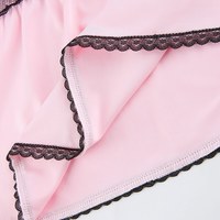 Cute 90s Light Pink Lace Sleeveless Ruffle Frill Tie Up Crop Top Camisole Tank Shirt Summer Party E-Girl Kawaii Korean Japanese Harajuku Streetwear - Thumbnail 8