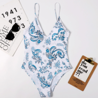 Tight Sexy Open Back One-Piece Swimsuit Bikini - Thumbnail 2