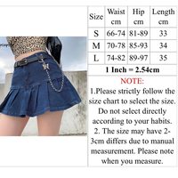 Cute High Waisted Pleated Denim Zipper Mini Skirt Blue Pink Bottoms Club Aesthetic Summer Party E-Girl Kawaii Korean Japanese Harajuku Streetwear - Thumbnail 1