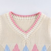 Cute Argyle Plaid Sleeveless V Neck Knit Sweater Sweatshirt Preppy Crop Top Pullover Aesthetic E-Girl Kawaii Korean Japanese Harajuku Streetwear - Thumbnail 6