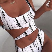 Sexy One-Piece Slimming Solid Color Bikini Swimsuit - Thumbnail 2