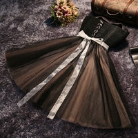  Cute grey/black strapless short prom dress, homecoming dress, bridesmaid dress - Thumbnail 7
