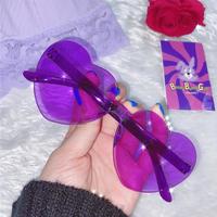 Fashion Purple Heart Shape Sunglasses - Thumbnail 2
