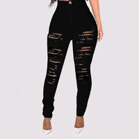 Slim Stretch High Waist Denim Pants - Thumbnail 1