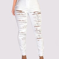 Slim Stretch High Waist Denim Pants - Thumbnail 2