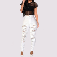 Slim Stretch High Waist Denim Pants - Thumbnail 4