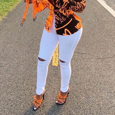 Slim High Stretch Ripped Jeans