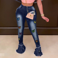 Fashion Women'S Hole Print Jeans - Thumbnail 2