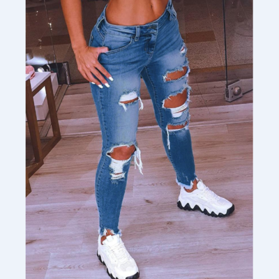 Sexy ripped stretch jeans - Thumbnail 4