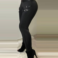 Black Casual Tight Design Trousers - Thumbnail 2