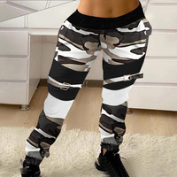 Women'S Fashion Camouflage Print Casual Trousers - Thumbnail 1