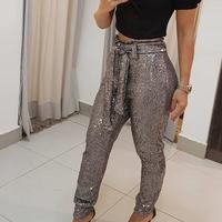 Casual Women's Fashion V-neck Sequined Pants - Thumbnail 2