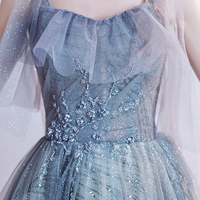 Cute tulle long A line prom dress evening dress - Thumbnail 5