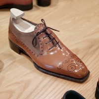 Handmade Men's Brown Leather Lace Up Formal Wear Shoes - Thumbnail 1