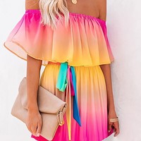 Fashion Women'S Chiffon Print Dress - Thumbnail 1