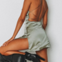 Women'S Sexy Sling Backless Slim Dress-1