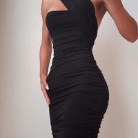 Black Skinny Fashion Sexy Sleeveless Dress - Thumbnail 1