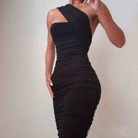 Black Skinny Fashion Sexy Sleeveless Dress - Thumbnail 2