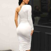 Pure Color Casual Sexy Dress - Thumbnail 3