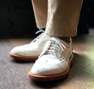 Handmade Oxfords White Suede Brogue Wingtip Lace up Dress Shoes