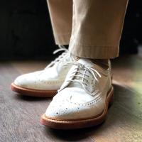 Handmade Oxfords White Suede Brogue Wingtip Lace up Dress Shoes - Thumbnail 1