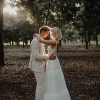 Fairy A Line V Neck Tulle Tiered Wedding Dress with Lace, Boho Beach Bridal Dress - Thumbnail 1