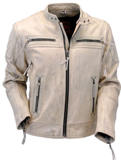 New Handmade Oily Sand Color Vented Warrior King Leather Motorcycle Jacket