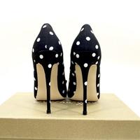 Black High-Heeled Women's Stiletto With 2020 New Wild Sexy Girl Pointy Polka Dot Shoes F3540 - Thumbnail 1
