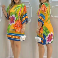 Design Printed Casual Dress - Thumbnail 1