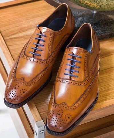 Decent Hand stitch Oxfords Brown Wingtip Brogue Leather Lace Up Shoes