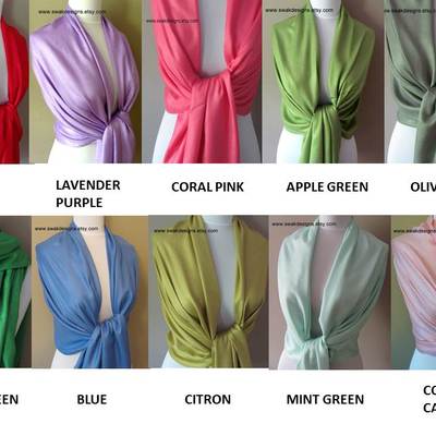 Pashmina scarf set - choose any 4 colors - bridesmaid gift idea - wedding