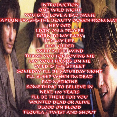 Bon jovi one wild night live in japan 3.31.2001 dvd