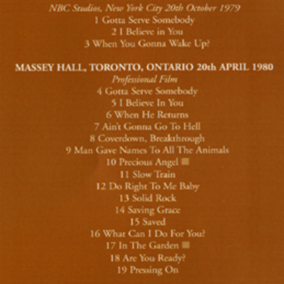 Bob dylan the gospel years 1979-1980 dvd