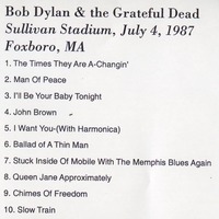 BOB DYLAN & The Grateful Dead Sullivan Stadium,Foxboro,MA July 4.1987 DVD - Thumbnail 1