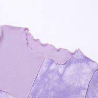 Free Shipping-TIE DYE COLOR BLOCK RUFFLE FRILL TOP - Thumbnail 3