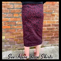 CHEETAH MID-LENGTH DENIM SKIRT - Thumbnail 2