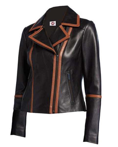 Women contras Real Lambskin Leather Jacket Missy Custom Made on Storenvy
