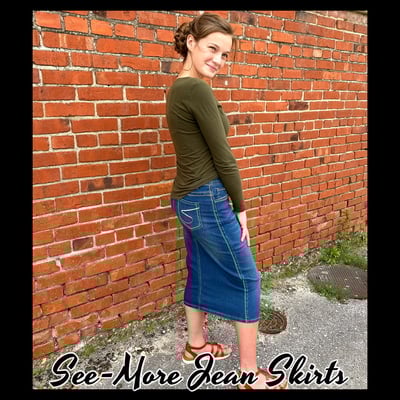 KRISTY MID LENGTH VINTAGE WASH DENIM SKIRT