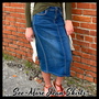 KRISTY MID LENGTH VINTAGE WASH DENIM SKIRT-1