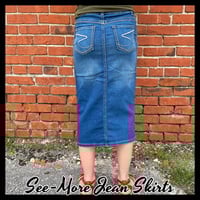 KRISTY MID LENGTH VINTAGE WASH DENIM SKIRT - Thumbnail 2