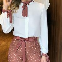 Long Sleeve Women'S Printed Chiffon Two-Piece Set - Thumbnail 2