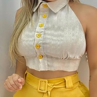 Elegant Sleeveless Vest Two-Piece Suit - Thumbnail 2